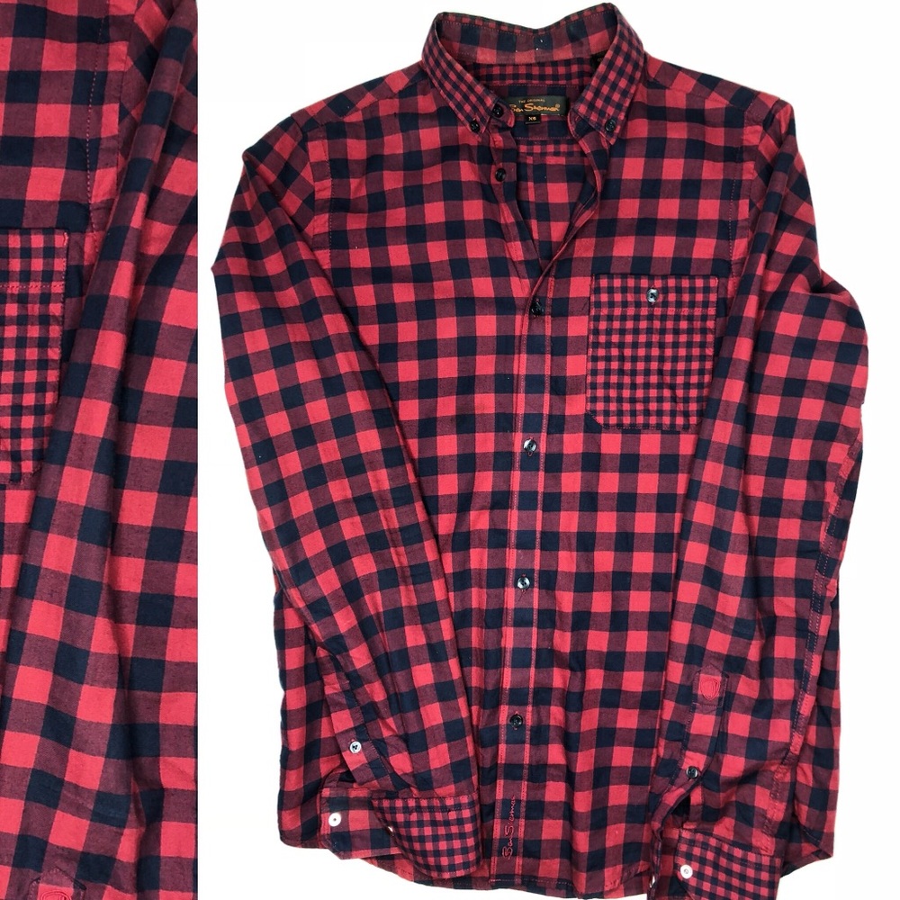 Red Checkered Ben Sherman Preloved Button Down - image 2